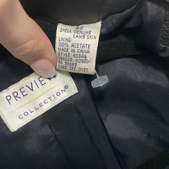 Preview Collection Genuine Lamb Skin Leather Button Up Jacket Blazer, XS - Picture 6 of 7